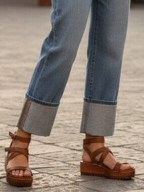 SWEDISH HASBEENS Jesus Ankle Sandals 41 11 Clogs Cognac Leather Strappy RARE